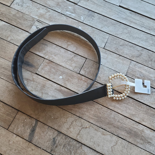 Pearl accent belt - Black - Plus