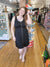Black Sleeveless Button Front Casual Dress