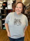 Gray Tee With Tiger Head Graphic - Plus