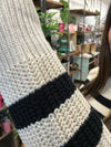 Black & Cream Striped Knit Sweater - Plus