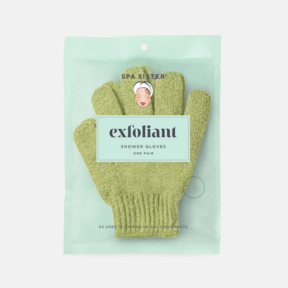 Exfoliating Spa Gloves: Sage Green