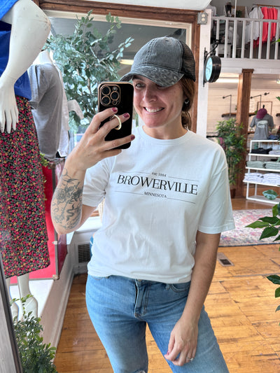 Browerville White with Black Lettering Graphic