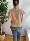 Beige Short Sleeve Sweater