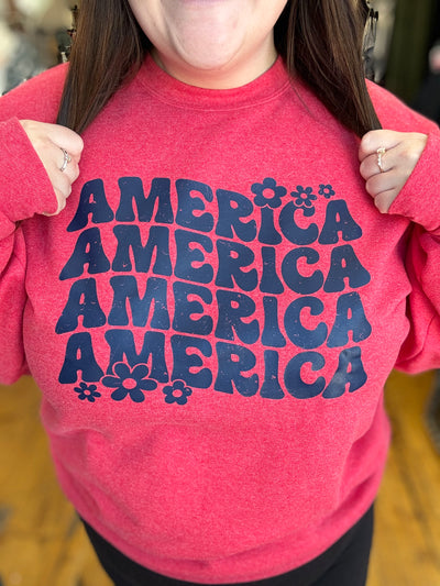 America America America Crewneck Sweatshirt