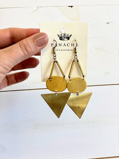 Brushed Gold Geometric Earrings