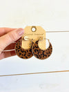 Brown Leopard Print Hoop Earrings