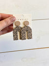 Beige Leopard Print Polymer Clay Earrings