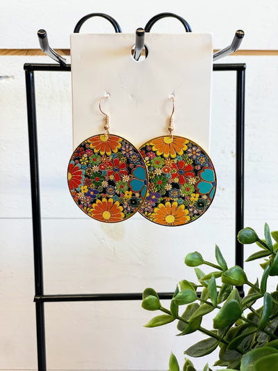 Round Floral Earrings