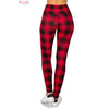 Plus Size 5" Band Buttery Soft High Waist Print Leggings: Plaid - One Size Plus