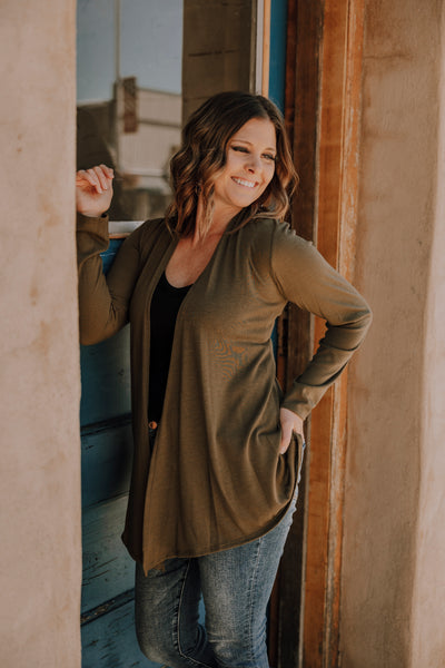 Olive Lightweight Cardigan