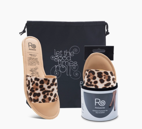 Cheetah Print Slide-on Rollasole Sandals