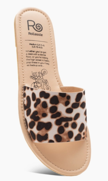 Cheetah Print Slide-on Rollasole Sandals