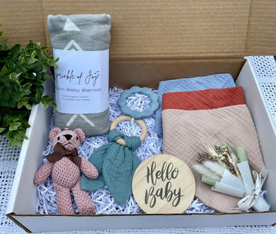Box of Joy New Baby Boy, New Mom Giftbox, Baby Boy Gift, Expectant Mom Gift, Baby Shower Gift, Mama, New Baby, Baby Blanket, Baby Bibs