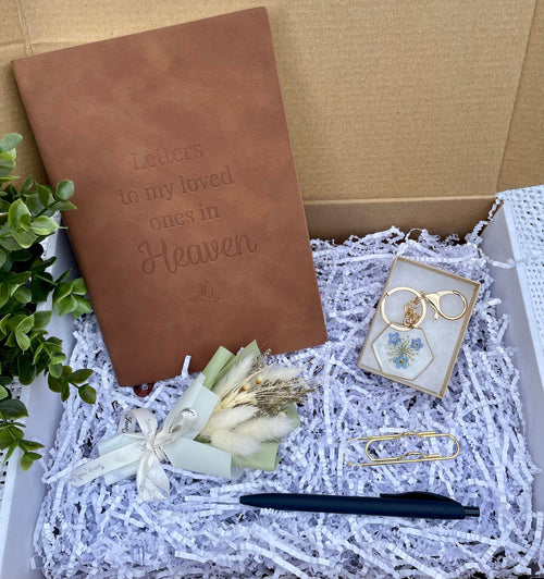 Box of Love When Your Loved One Is In Heaven Mini with Forget Me Not Keychain, Grief, Sympathy, Gift, Funeral, Memorial, Faith, Widow